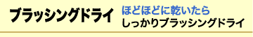 ブラッシングドライ　ほどほどに乾いたら　しっかりブラッシングドライ