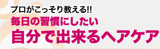 プロがこっそり教える！ 毎日の習慣にしたい自分で出来るヘアケア