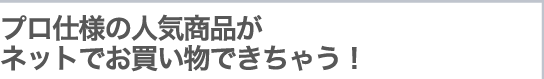 プロ仕様の人気商品が
ネットでお買い物できちゃう！