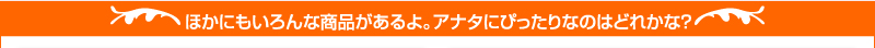 ほかにもいろんな商品があるよ。アナタにぴったりなのはどれかな？