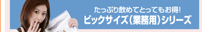 たっぷり飲めてとってもお得！　ビックサイズ（業務用）シリーズ