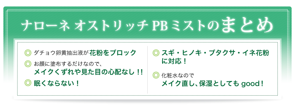 ナローネオストリッチPBミストのまとめ