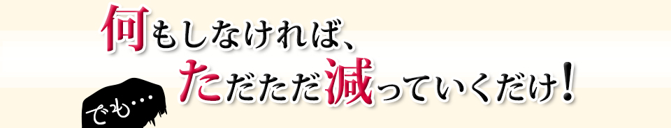 何もしなければ、ただただ減っていくだけ！