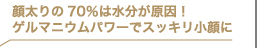 Point2 顔太りの70％は水分が原因！ゲルマニウムパワーでスッキリ小顔に