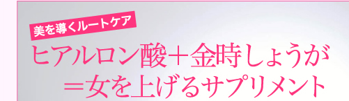 美を導くルートケア ヒアルロン酸＋金時しょうが＝女を上げるサプリメント