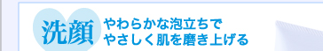 洗顔　やわらかな泡立ちでやさしく肌を磨き上げる