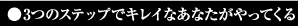 ●3つのステップでキレイなあなたがやってくる