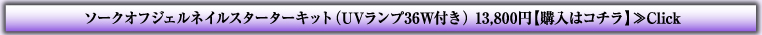 ソークオフジェルネイルスターターキット（UVランプ36W付き） 13,800円【購入はコチラ】≫Click