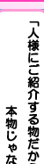 「人様に紹介する物だから・・・本物じゃないとね！」