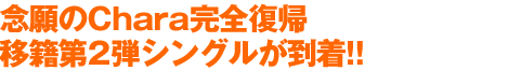 念願のChara完全復帰 移籍第2弾シングルが到着!! 