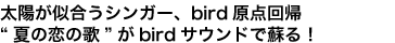 太陽が似合うシンガー、bird原点回帰“夏の恋の歌”がbirdサウンドで蘇る！