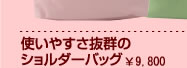 使いやすさ抜群のショルダーバッグ\9,800