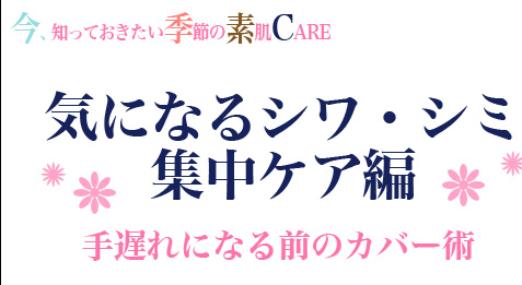 気になるシワ・シミ集中 ケア編手遅れになる前のカバー術