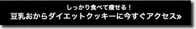 しっかり食べて痩せる！　豆乳おからダイエットクッキーに今すぐアクセス≫