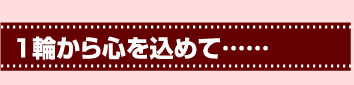 1輪から心を込めて……