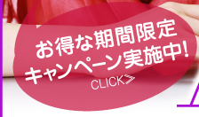 お得な期間限定 キャンペーン実施中! CLICK≫