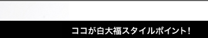 ココが白大福スタイルポイント！